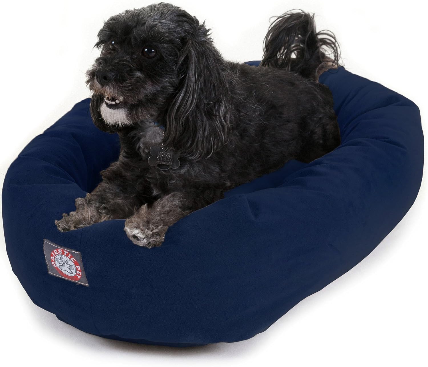 Majestic Pet 52 Inch Suede Calming Dog Bed Washable 52x35x11 (Inch) – Cozy Soft Round Donut Dog Bed with Spine Support for Dogs to Rest Their Head - Pet Bed X- Large – Sage